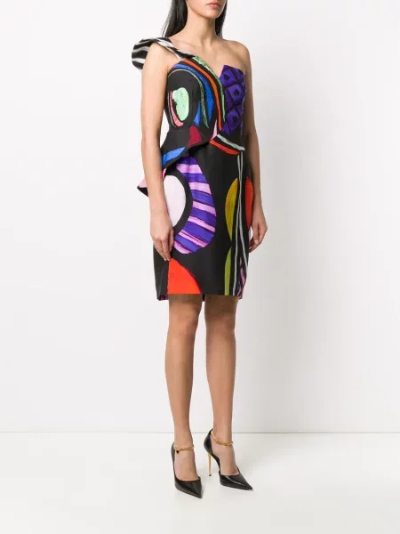 Rochie Moschino cu imagine cu imprimeu abstract negru