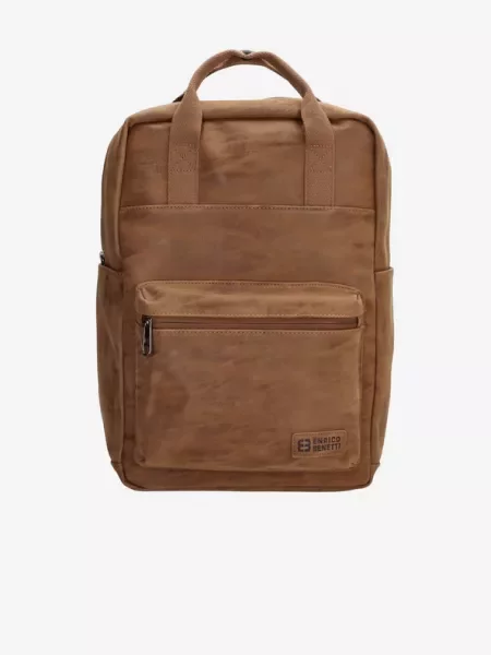 Enrico Benetti Rotterdam Notebook Backpack Camel Backpack Brown καφέ