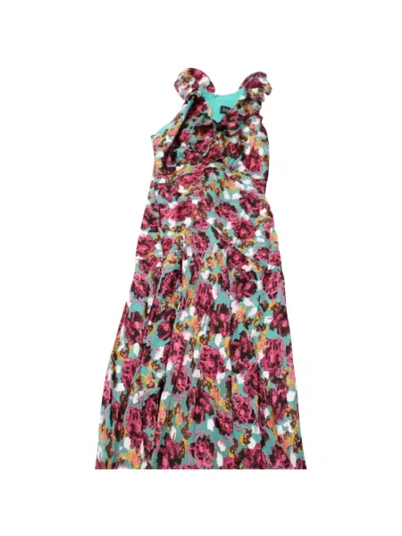 Rochie Saloni cu model floral cu imagine de costum albastru