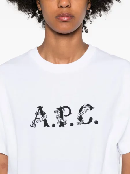 Tricou A.p.c. cu imagine alb