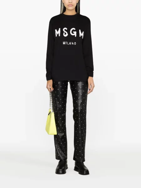 Raštuotas marškinėliai Msgm juoda
