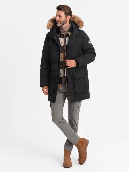 Izolované dlhý parka Ombre Clothing rozšírená čierna