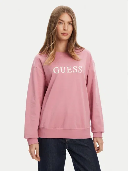 Guess Суитшърт Розов бежово
