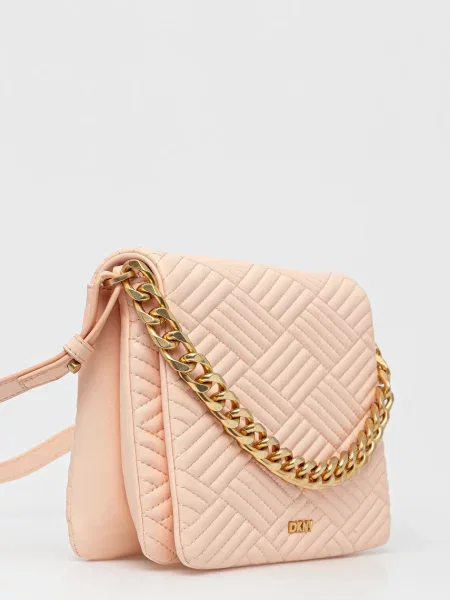 Шкіряна сумочка Dkny бежевий