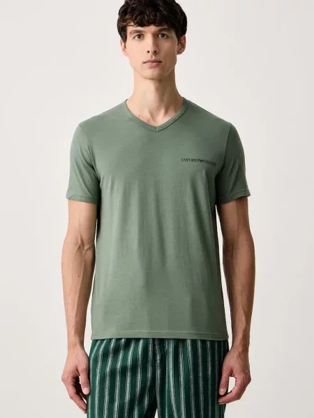 Emporio Armani Underwear tricou loungewear bărbătesc din cu pachet de 2 negru