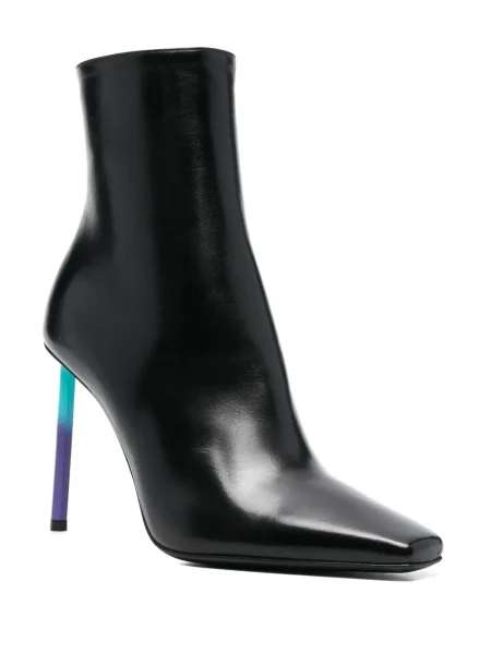 Cizme scurte Off-white din piele alb