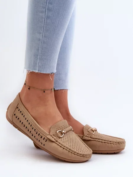 Pantofi loafer Kesi ajurate maro