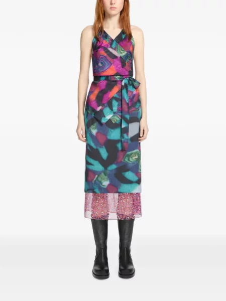 Top Dries Van Noten cu gât halter negru