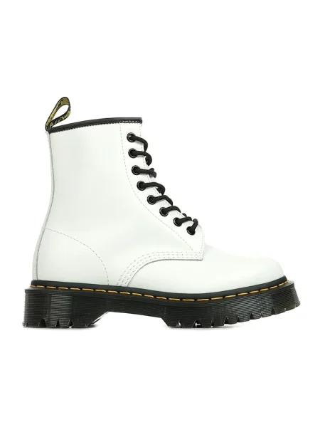 Botki Dr. Martens sznurowane koronkowe białe