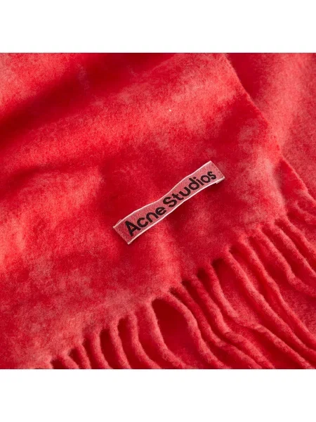 Tie dye szal Acne Studios wełniana wiązana różowa