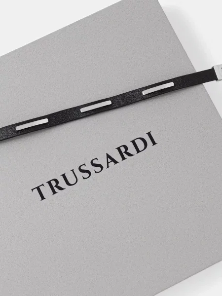 Trussardi Usnjena zapestnica črna