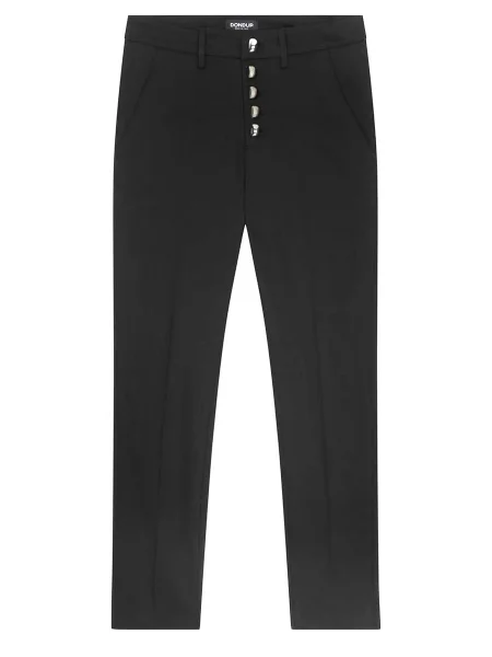 Blugi Dondup cu talie înaltă negru