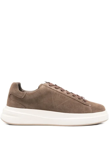 Sneakerși Guess din piele de căprioară cu platformă maro