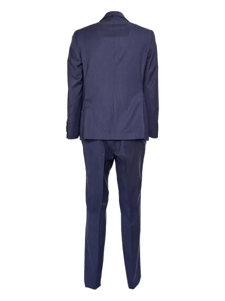 Costum Luigi Bianchi Mantova de lână cu dungi de costum albastru