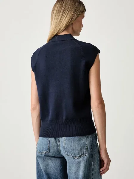 Kamizelka o kroju relaxed fit z mieszanki bawełny Tommy Hilfiger granatowa