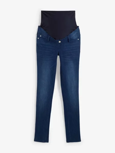 Jeansy ciążowe z ocieplającą spodnią stroną slim fit niebieskie