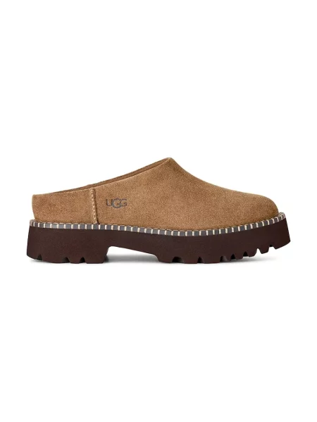 UGG papuci de casă pentru femei din piele întoarsă W Uptowner Mule maro