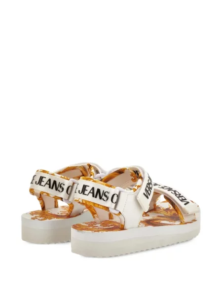 Презрамки сандали Versace Jeans Couture с автограф бяло