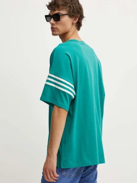 Tričko adidas Originals tyrkysová s aplikací
