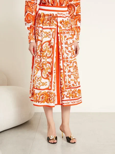 Dolce & Gabbana Spódnica orange biała