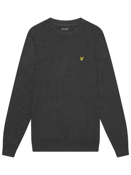 Pulover Lyle & Scott din lână merinos cu decolteu în U gri