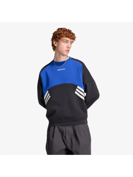 Mikina adidas Cutline Crewneck Sweatshirt Black/ Team Royal Blue S černá