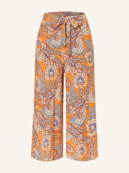 Herrlicher Spodnie Typu Culotte Nelanie orange białe