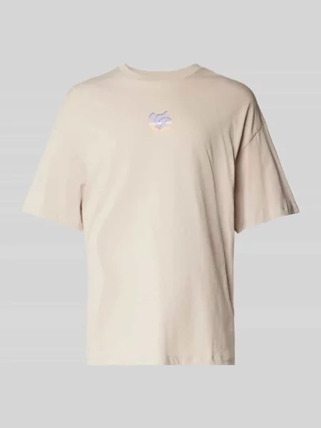 T-shirt z nadrukiem z logo Jack & Jones beżowa