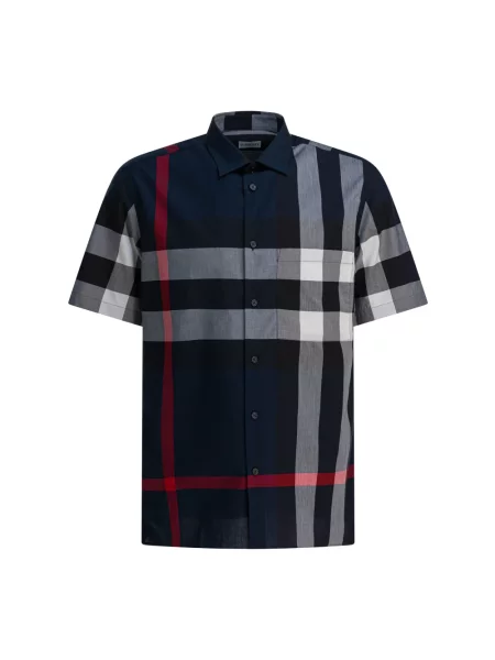 Koszula Burberry w kratę niebieska