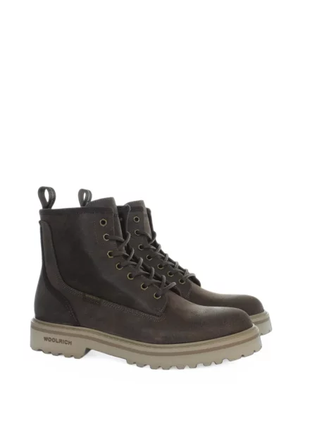 Bocanci de munte Woolrich din piele de căprioară de drumeție maro