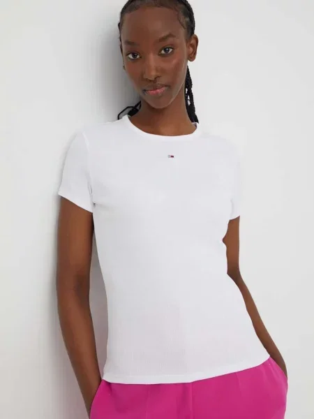 Tommy Jeans basic tričko s bílé