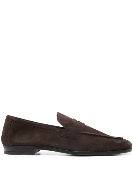 Pantofi loafer Tom Ford din piele de căprioară maro