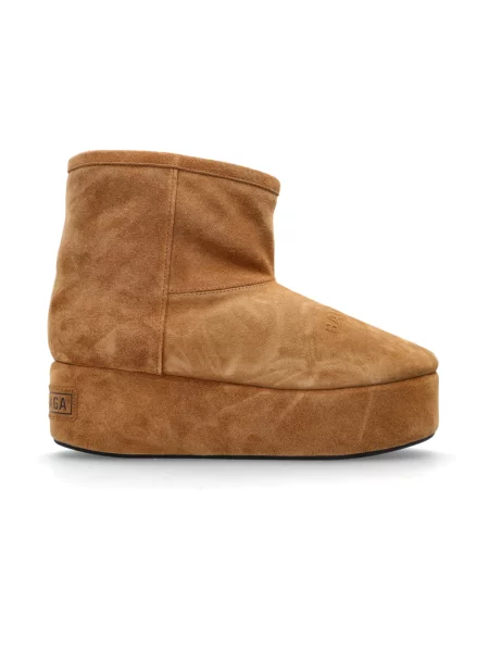 Botki Balenciaga wełniane na platformie brązowe