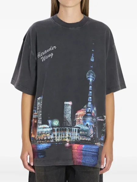 Tricou Alexander Wang gri