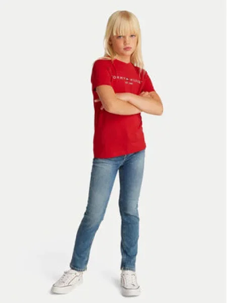 Dětské tričko Tommy Hilfiger červené