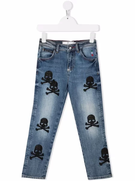 Jeansy dziecięce Philipp Plein niebieskie