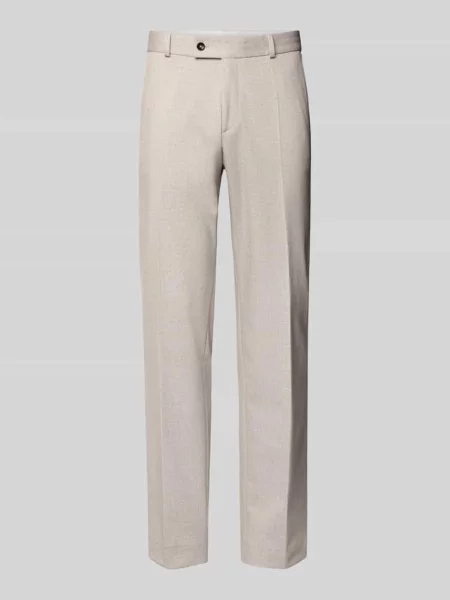 Spodnie materiałowe o kroju slim fit z dodatkiem model Paco' Cg - Club Of Gents beżowe