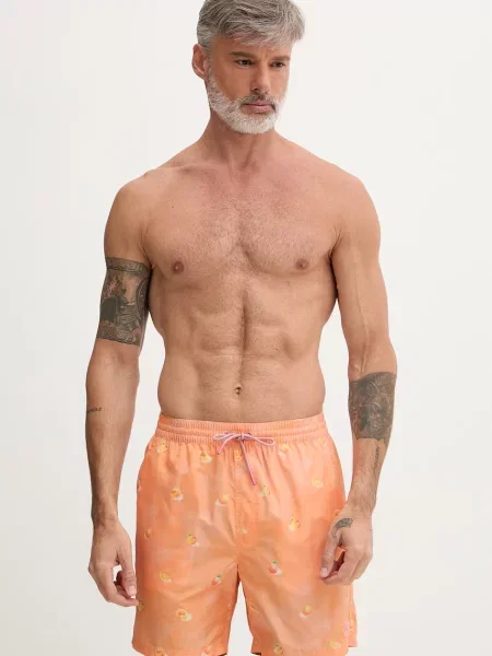Guess pantaloni scurți de baie pentru bărbați portocaliu