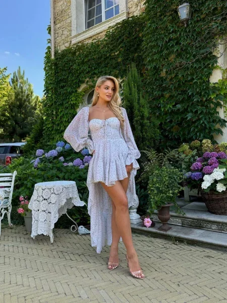 Сукня міні Milirud м'ятний шифон