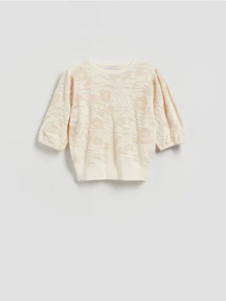 Reserved Блузка з декоративним візерунком нюдовий 