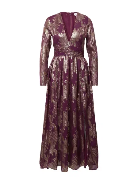 Warehouse Rochie auriu / mov vânătă