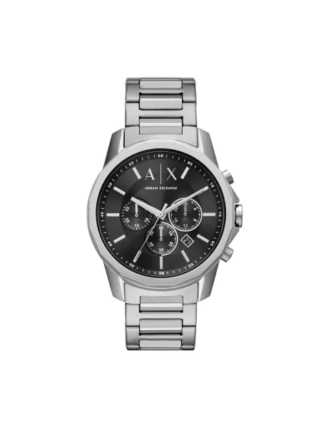 ARMANI EXCHANGE Analógové hodinky čierna strieborná