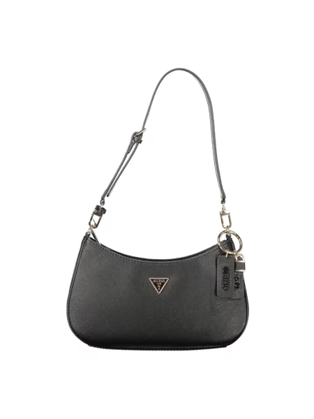 Lniana torebka Guess czarna