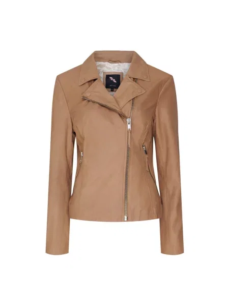 Kurtka skórzana Btfcph beżowa