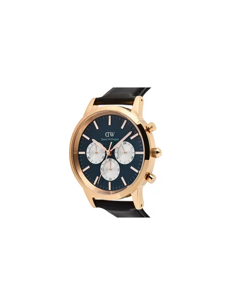 Ura s kronografom Daniel Wellington črna