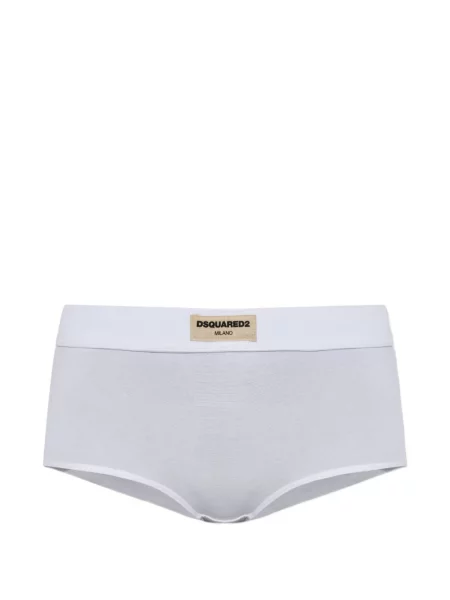 Pantaloni culottes Dsquared2 cu autograf alb