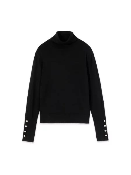 Sweter z golfem Oltre czarny