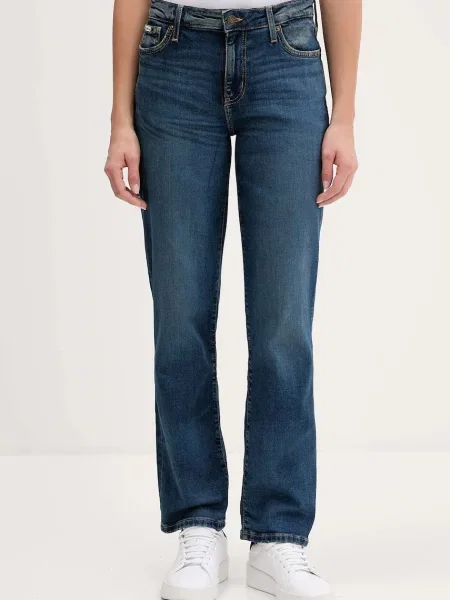 Дънки Guess Jeans със стандартна талия синьо