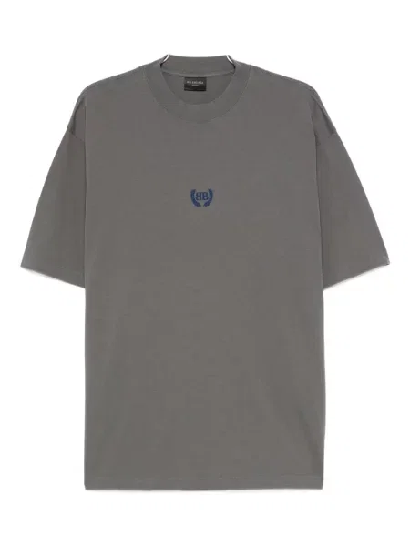 Tricou Balenciaga cu broderie gri