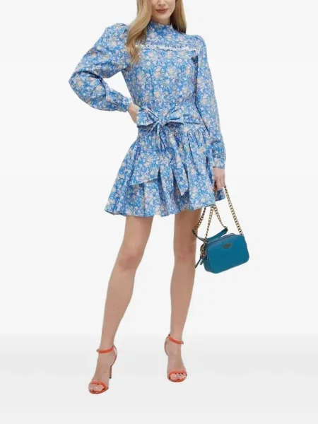 Suknja Custommade s cvjetnim printom s printom plava